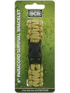 BRACELET DE SURVIE BCB EN PARACORDE 9" COYOTE (CLIP PLASTIQUE)