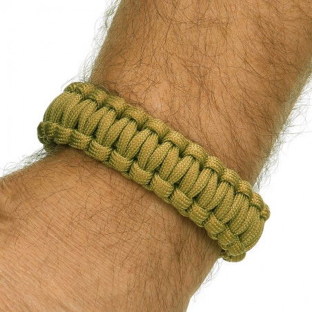 BRACELET DE SURVIE BCB EN PARACORDE 9" COYOTE (CLIP PLASTIQUE)