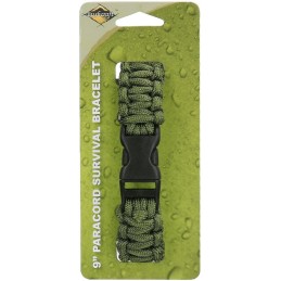 BRACELET DE SURVIE BCB EN PARACORDE 9" VERT (CLIP PLASTIQUE)