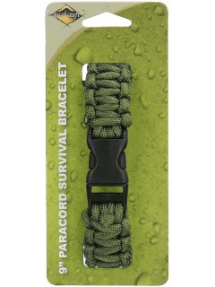 BRACELET DE SURVIE BCB EN PARACORDE 9" VERT (CLIP PLASTIQUE)