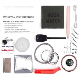 KIT DE SURVIE DE COMBAT FOSCO ÉTANCHE NOIR