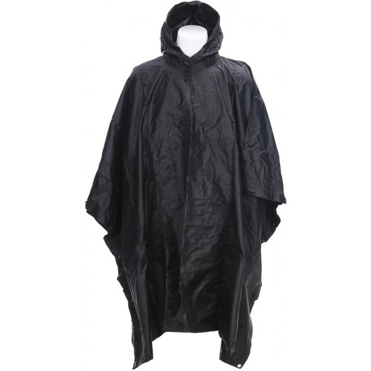 PONCHO LONG RIPSTOP FOSTEX NOIR