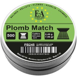 PLOMBS EUROP-ARM MATCH À TÊTE PLATE CAL. 4,5 mm (boîte de 500)