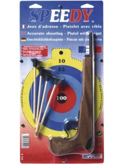 PISTOLET À FLÉCHETTES 1 COUP SPEEDY SPORT FRANCE (+ 4 fléchettes/1 cible)