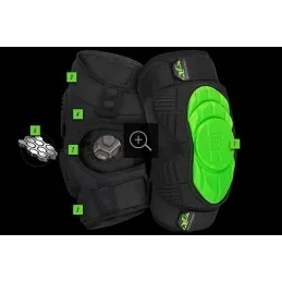 GENOUILLÈRES PLANET ECLIPSE OVERLOAD PADS HD CORE VERT