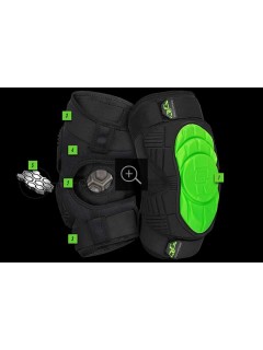 GENOUILLÈRES PLANET ECLIPSE OVERLOAD PADS HD CORE VERT