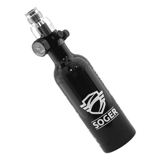 BOUTEILLE AIR SOGER ALU 0.16L + RÉGULATEUR 3000 PSI HP (tête acier)