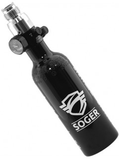 BOUTEILLE AIR SOGER ALU 0.16L + RÉGULATEUR 3000 PSI HP (tête acier)