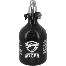 BOUTEILLE AIR SOGER ALU 0.4L + RÉGULATEUR 3000 PSI HP (tête acier)