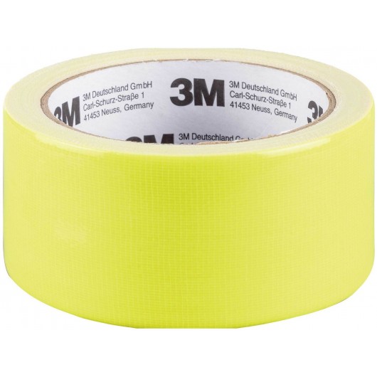 RUBAN ADHÉSIF TEXTILE EXTRA-FORT 3M FLUO JAUNE (5cm x 15m)