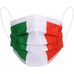 MASQUE BUCCAL JETABLE IMPRIMÉ ITALIE (lot de 10)