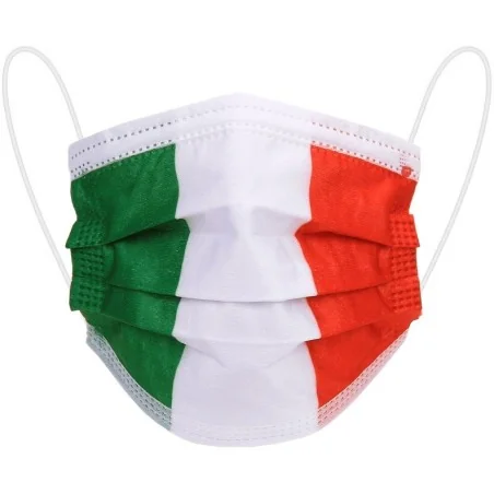 MASQUE BUCCAL JETABLE IMPRIMÉ ITALIE (lot de 10)