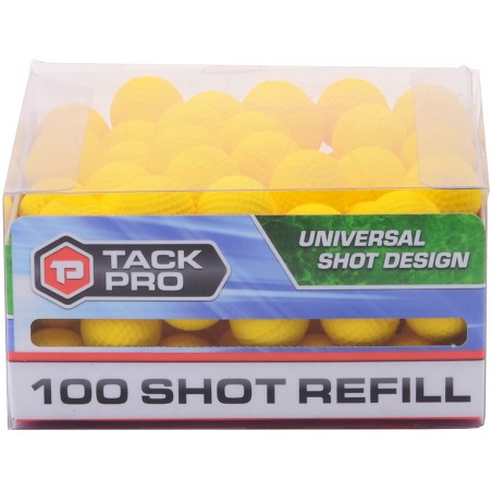 LOT DE 100 BALLES EN MOUSSE TACK PRO JAUNE