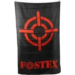 DRAPEAU FOSTEX LOGO NOIR/ROUGE (1x1,5m)