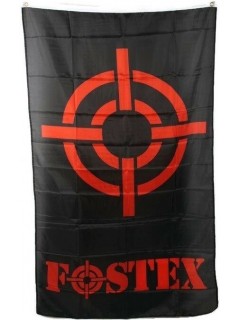 DRAPEAU FOSTEX LOGO NOIR/ROUGE (1x1,5m)