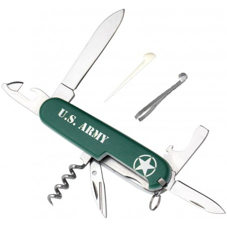 COUTEAU DE POCHE MULTI-OUTILS FOSTEX U.S. ARMY VERT (Série limitée WW2)