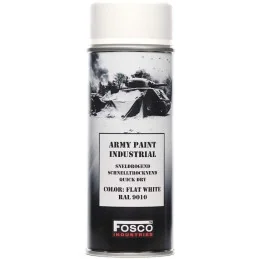 BOMBE PEINTURE MILITAIRE FOSCO FLAT WHITE RAL 9010 (400ml)