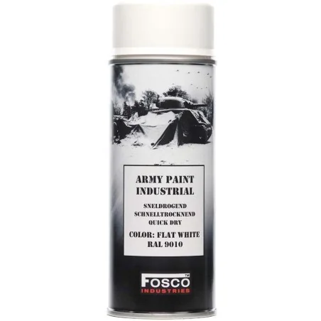 BOMBE PEINTURE MILITAIRE FOSCO FLAT WHITE RAL 9010 (400ml)