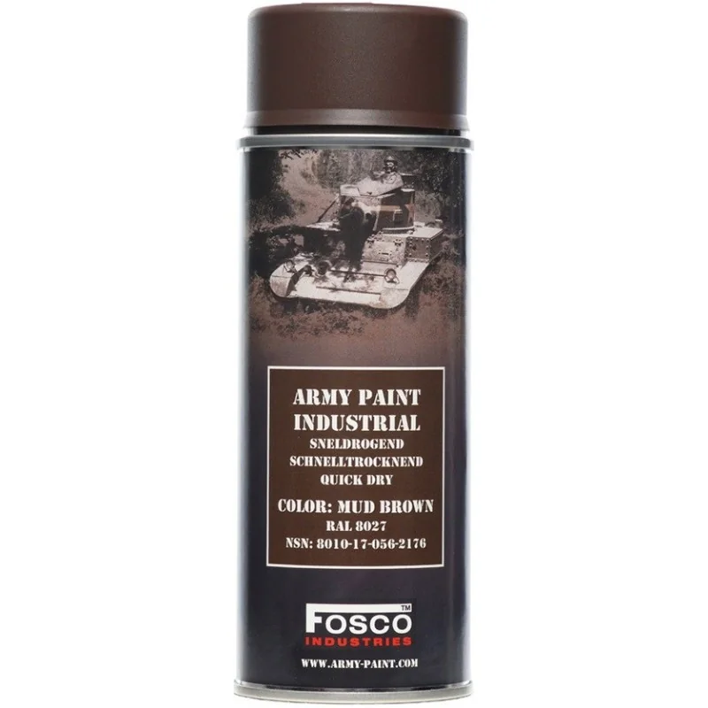 BOMBE PEINTURE MILITAIRE FOSCO MUD BROWN RAL 8027 (400ml)