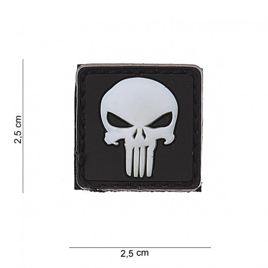 PATCH PVC 3D VELCRO 101 INC PUNISHER SMALL BLANC