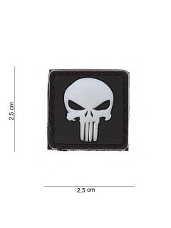 PATCH PVC 3D VELCRO 101 INC PUNISHER SMALL BLANC