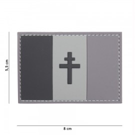 PATCH PVC 3D VELCRO 101 INC FORCES FRANÇAISES LIBRES GRIS (Basse Visibilité)