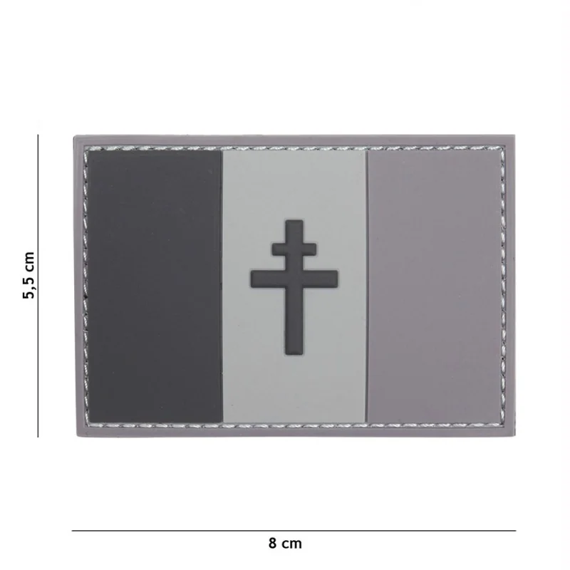 PATCH PVC 3D VELCRO 101 INC FORCES FRANÇAISES LIBRES GRIS (Basse Visibilité)