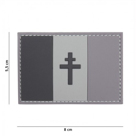 PATCH PVC 3D VELCRO 101 INC FORCES FRANÇAISES LIBRES GRIS (Basse Visibilité)