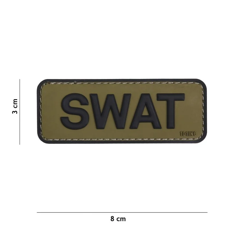 PATCH PVC 3D VELCRO 101 INC SWAT VERT/NOIR