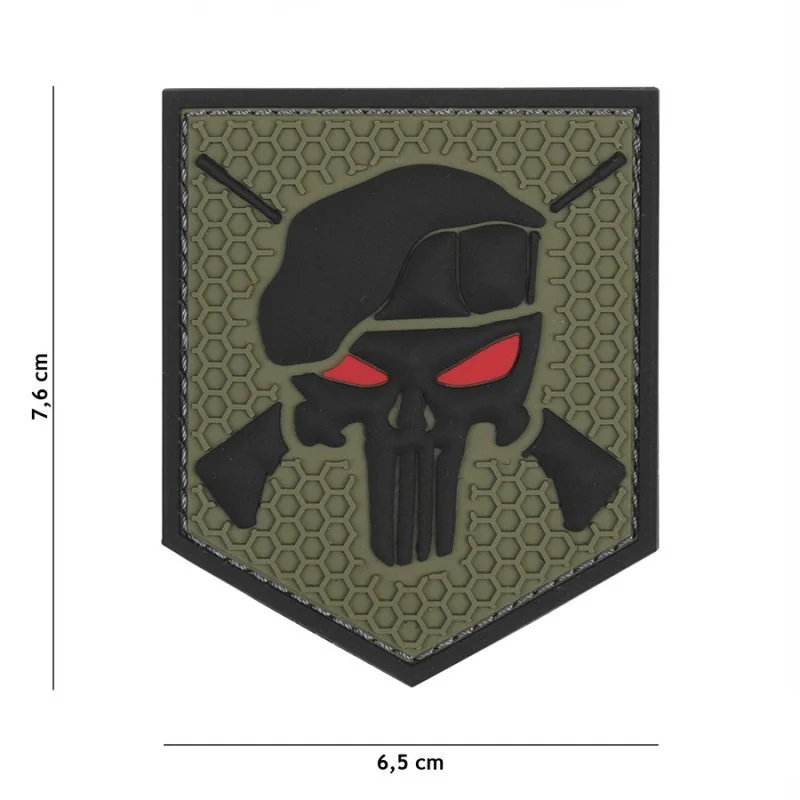 PATCH PVC 3D VELCRO 101 INC COMMANDO PUNISHER VERT