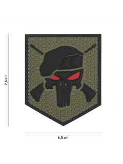 PATCH PVC 3D VELCRO 101 INC COMMANDO PUNISHER VERT