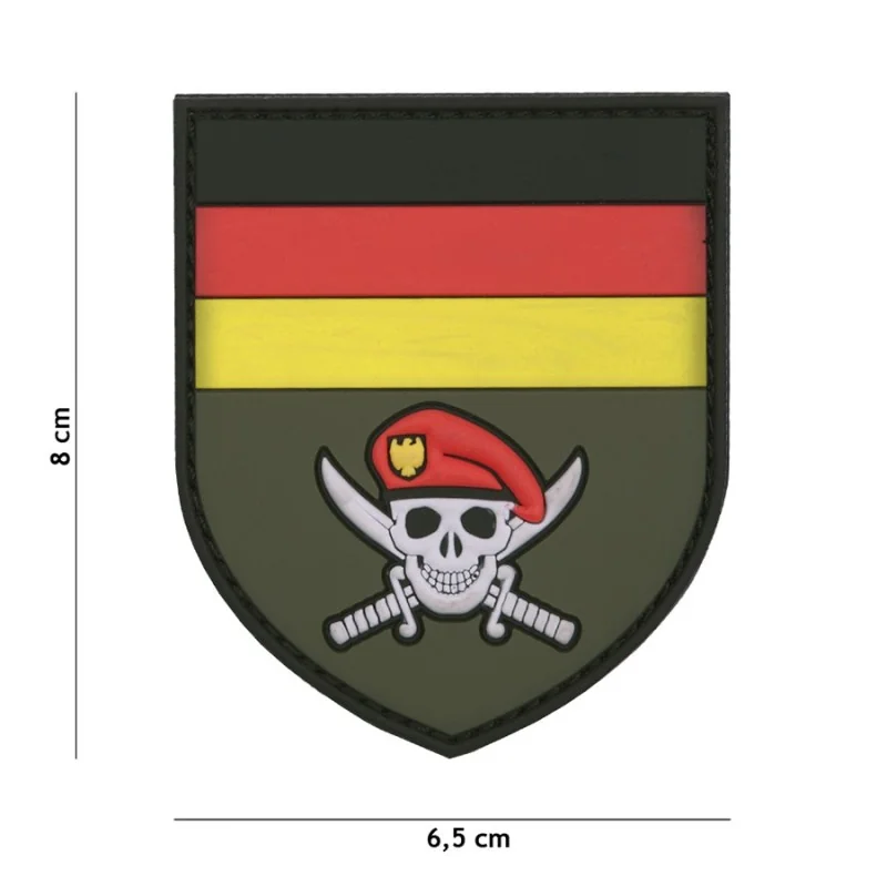 PATCH PVC 3D VELCRO 101 INC COMMANDO ALLEMAND SKULL