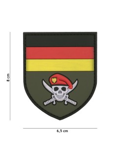 PATCH PVC 3D VELCRO 101 INC COMMANDO ALLEMAND SKULL