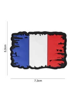 PATCH PVC 3D VELCRO 101 INC DRAPEAU FRANCE VINTAGE