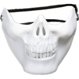 DEMI-MASQUE FACIAL SKULL BLANC