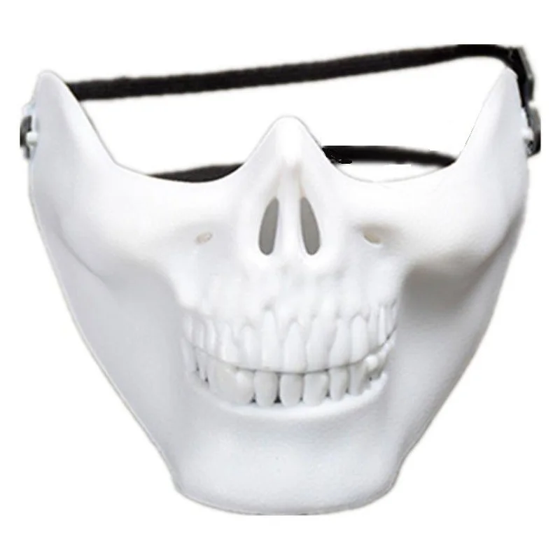 DEMI-MASQUE FACIAL SKULL BLANC