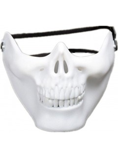 DEMI-MASQUE FACIAL SKULL BLANC