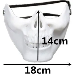 DEMI-MASQUE FACIAL SKULL BLANC