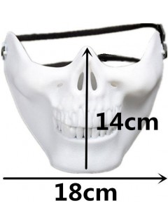 DEMI-MASQUE FACIAL SKULL BLANC