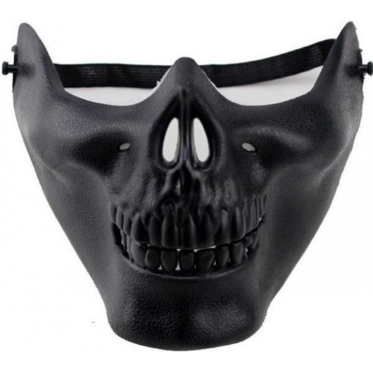 DEMI-MASQUE FACIAL SKULL NOIR