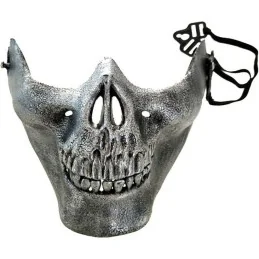 DEMI-MASQUE FACIAL SKULL ARGENT