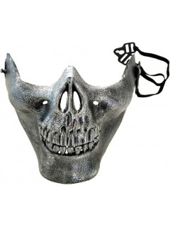 DEMI-MASQUE FACIAL SKULL ARGENT