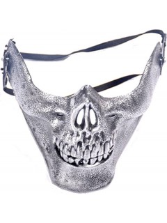 DEMI-MASQUE FACIAL SKULL ARGENT