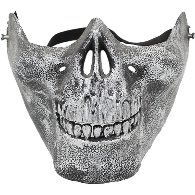 DEMI-MASQUE FACIAL SKULL ARGENT