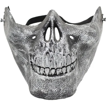 DEMI-MASQUE FACIAL SKULL ARGENT