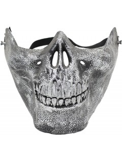 DEMI-MASQUE FACIAL SKULL ARGENT