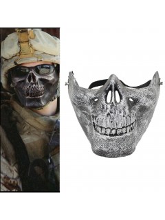 DEMI-MASQUE FACIAL SKULL ARGENT