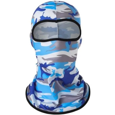 CAGOULE MULTIFONCTION POLYESTER 1 TROU CAMOUFLAGE BLEU CIEL