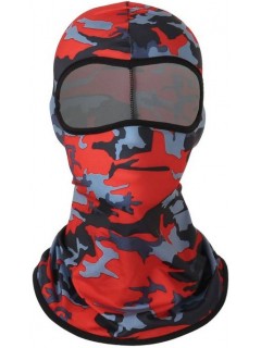 CAGOULE MULTIFONCTION POLYESTER 1 TROU CAMOUFLAGE ROUGE