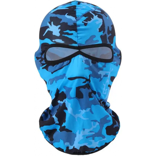 CAGOULE POLYESTER 2 TROUS CAMOUFLAGE BLEU BRILLANT